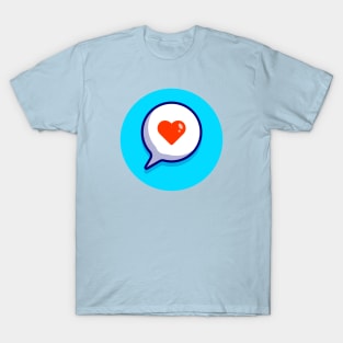 Speech Bubble Love Cartoon Vector Icon Illustration T-Shirt